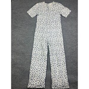 Clad & Cloth Bobbie Wren Jumpsuit Women's XS White Floral Print 100% Cotton